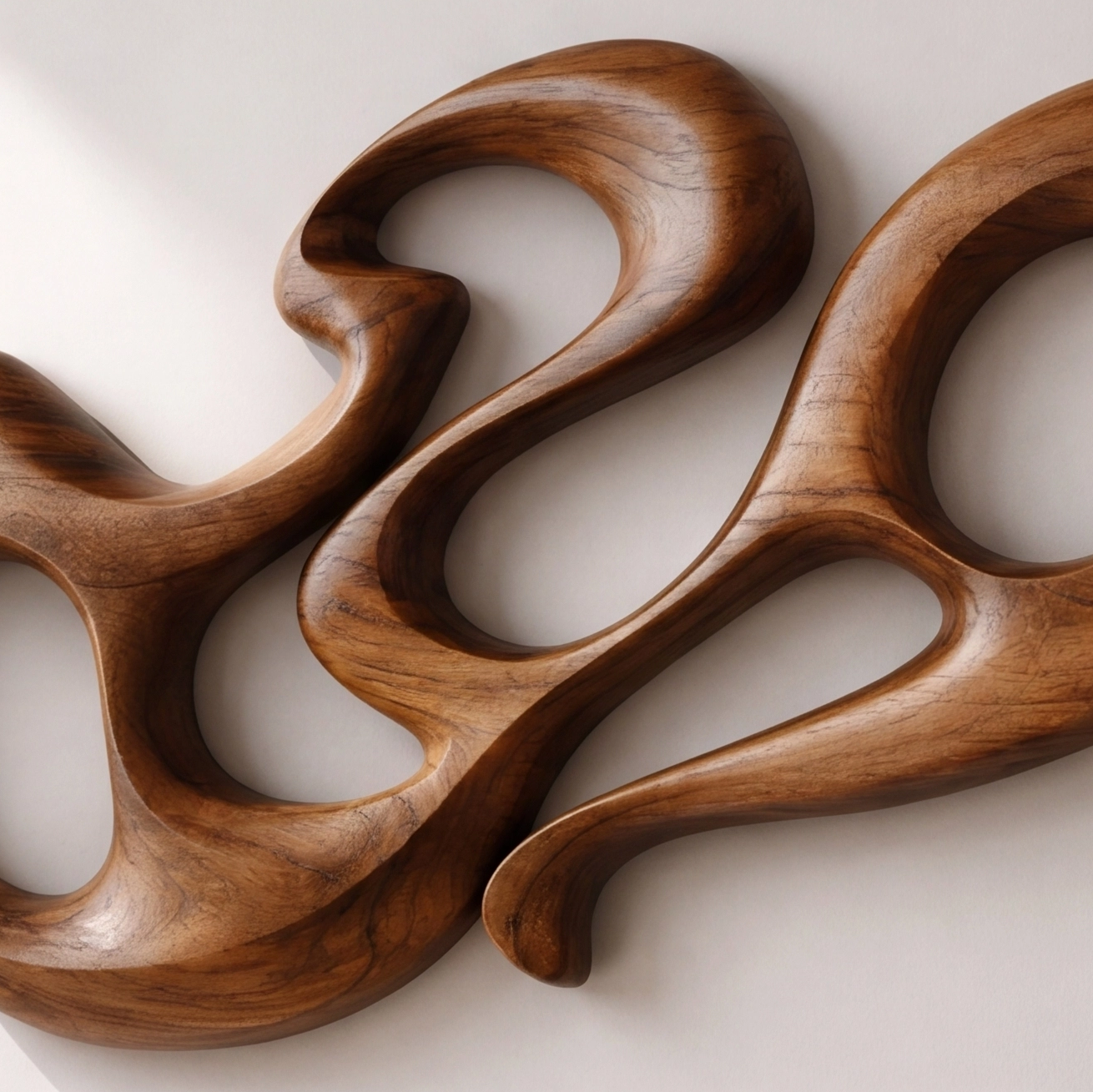 Organic Modern Abstract Wood Wall Sculpture
