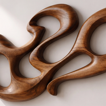 Organic Modern Abstract Wood Wall Sculpture