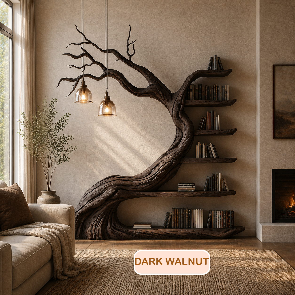 Nature Inspired Wooden Tree Bookshelf