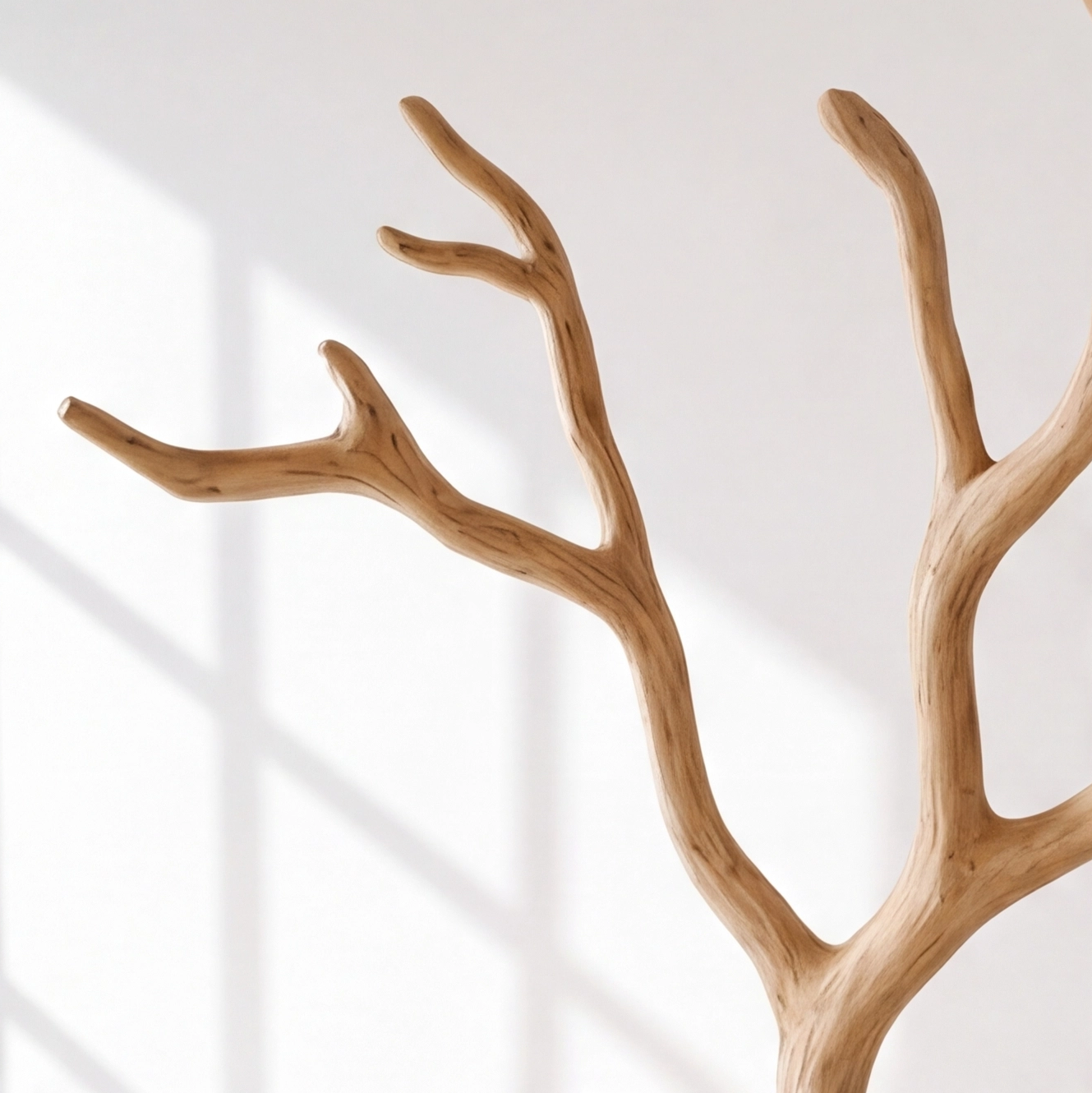 Natural Solid Wood Tree Coat Rack