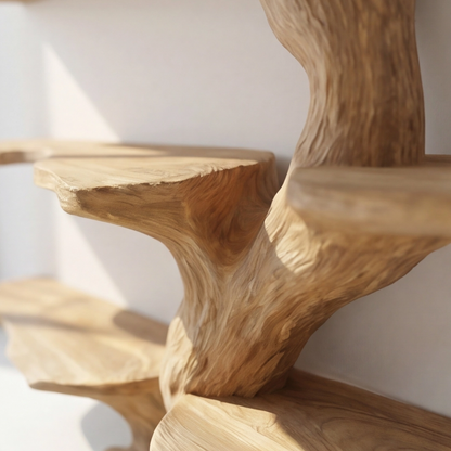 Botanical Inspired Wooden Tree Bookshelf