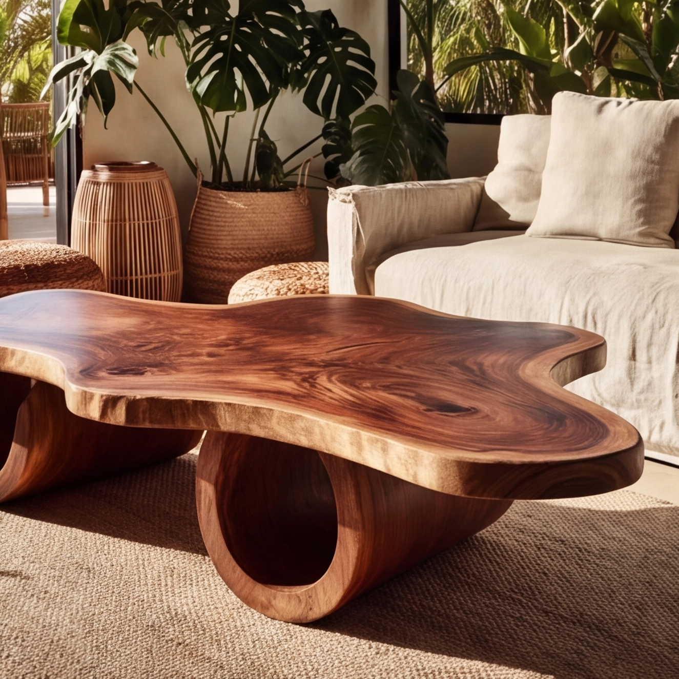 Rustic Modern Live Edge Coffee Table