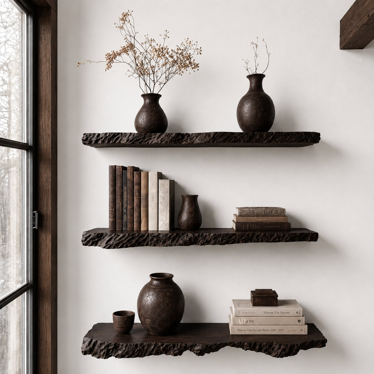 Rustic Solid Wood Floating Shelf