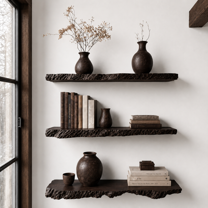 Rustic Solid Wood Floating Shelf
