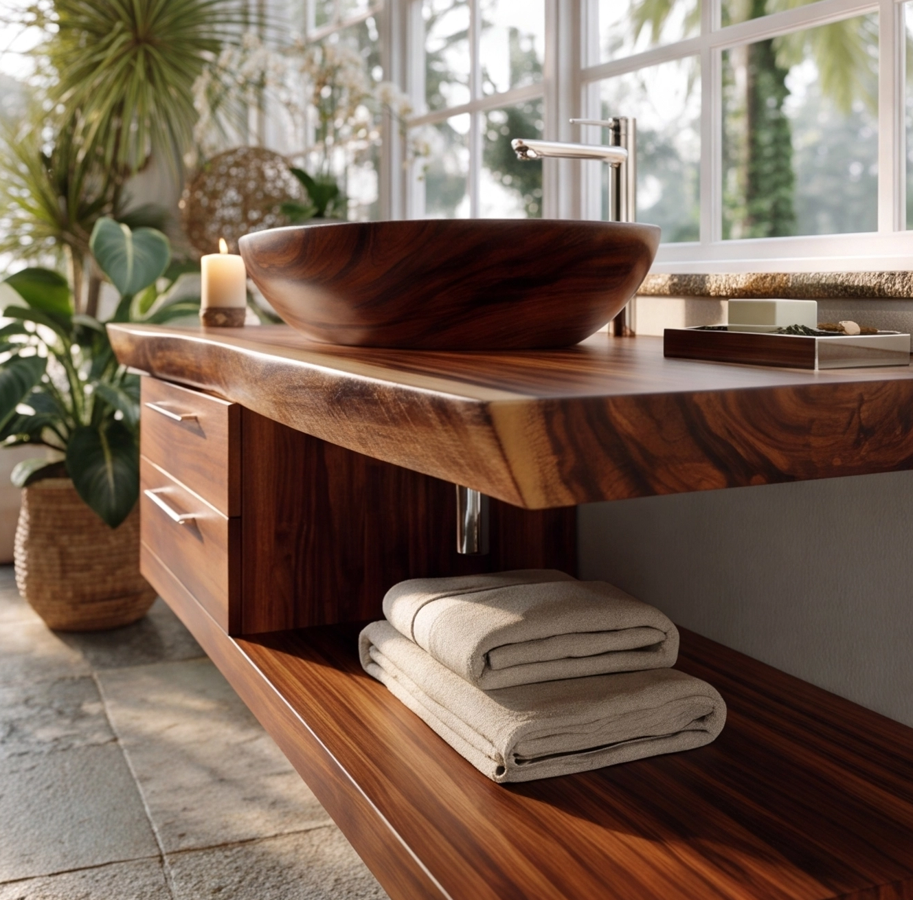 Modern Bathroom Vanity Solid Wood