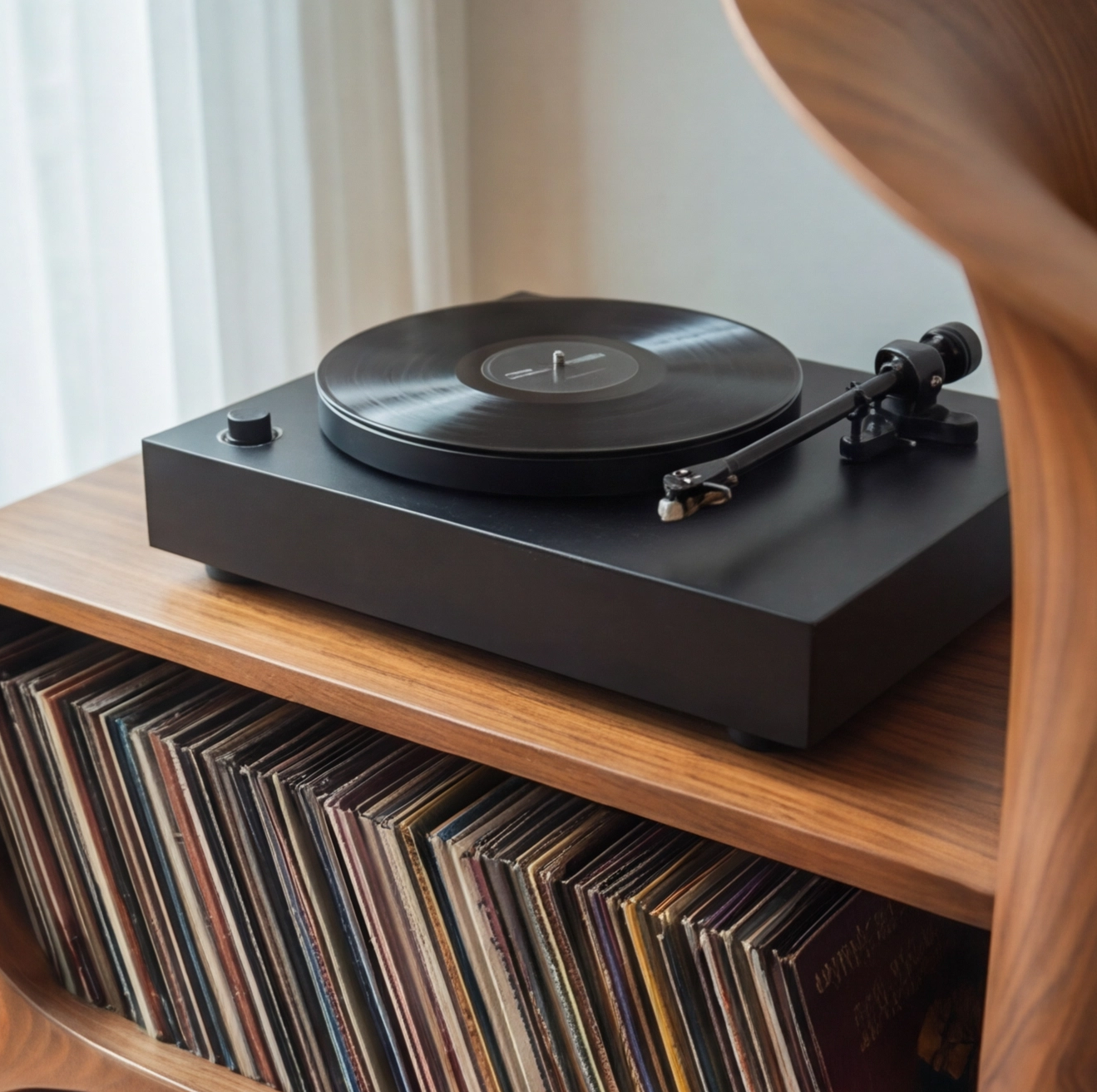 Organic Modern Record Player Stand