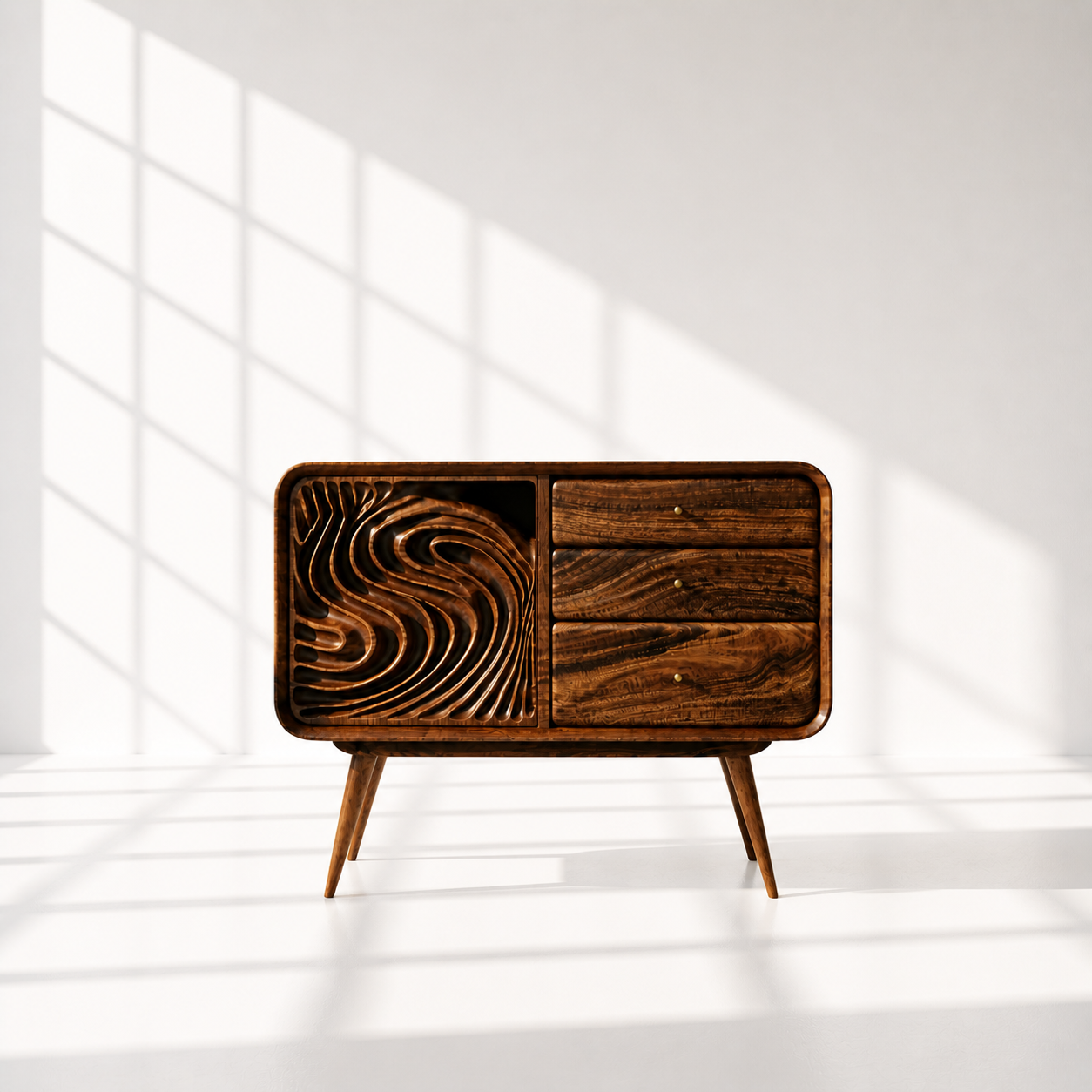 Mid Century Modern Walnut Nightstand