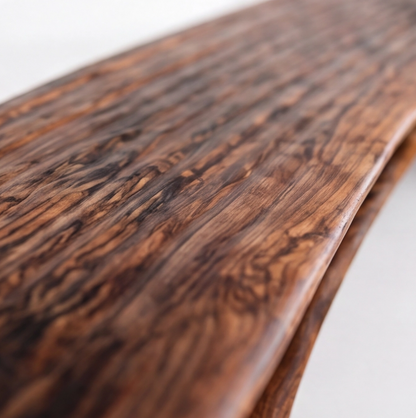 Sculptural Solid Wood Wave Bench