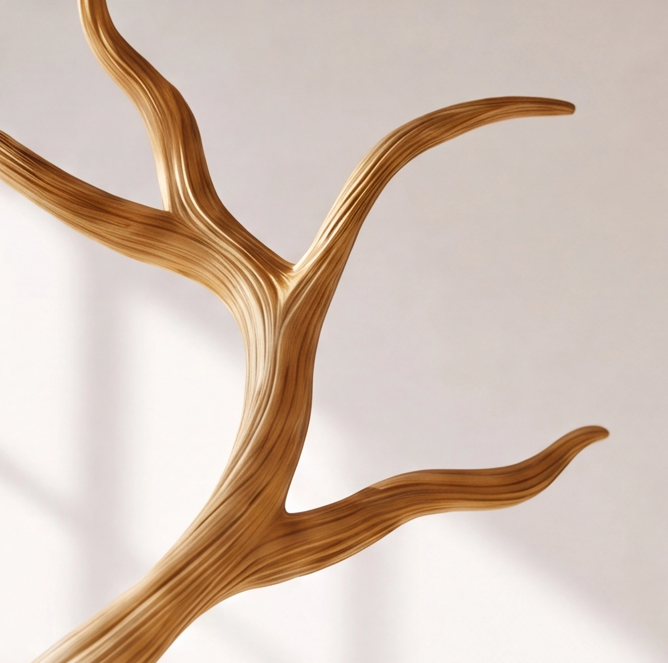 Modern Sculptural Wood Tree Coat Rack