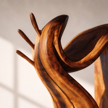 Modern Sculptural Wood Nightstand