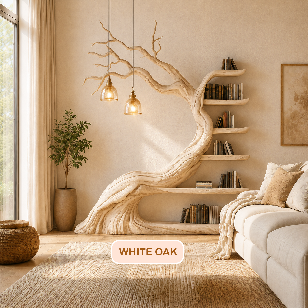 Nature Inspired Wooden Tree Bookshelf