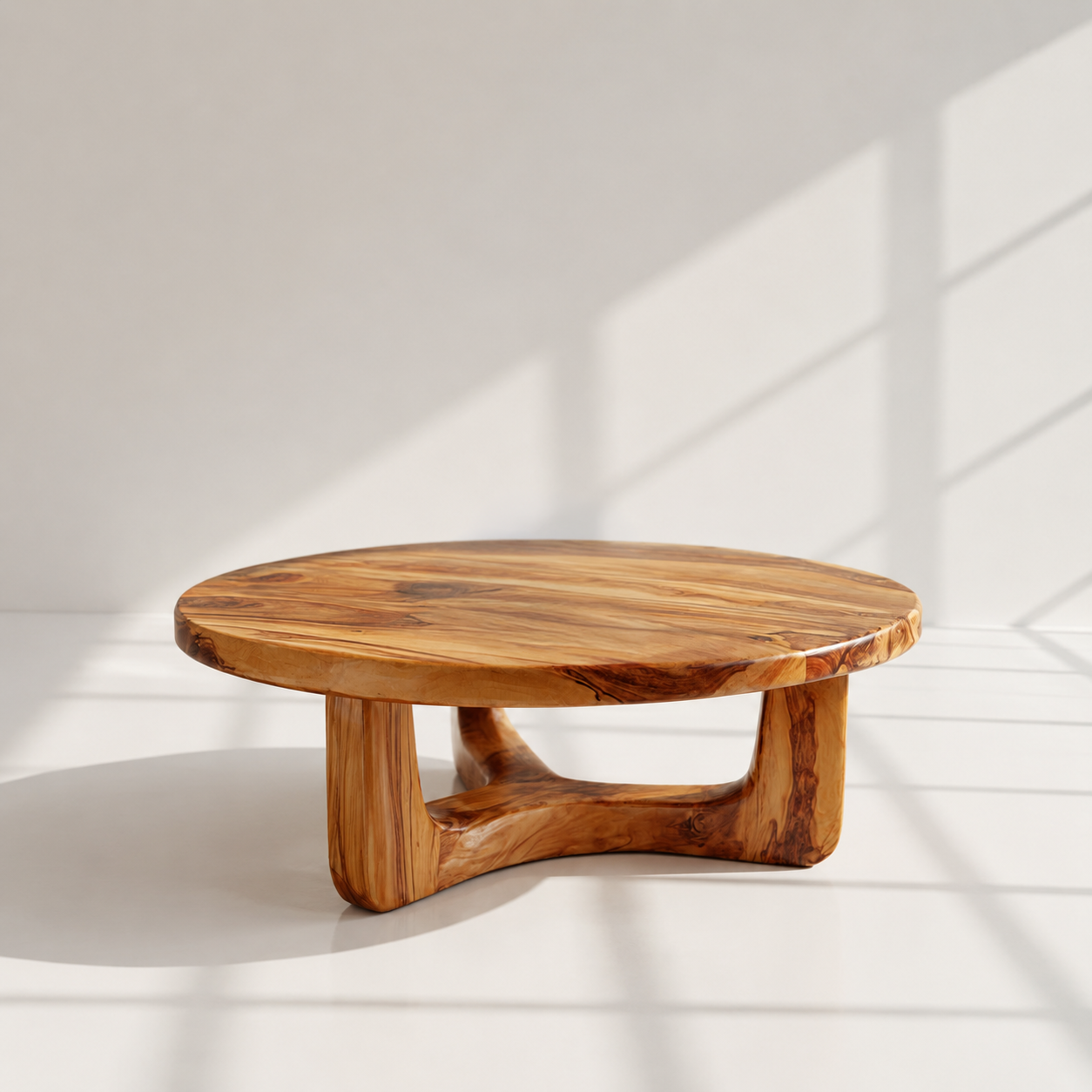 Modern Round Wood Coffee Table