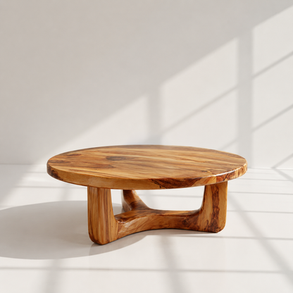 Modern Round Wood Coffee Table