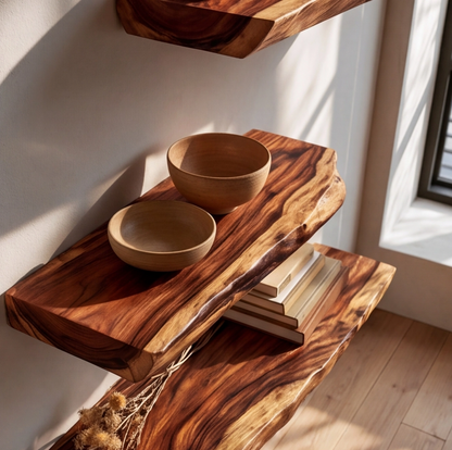 Modern Rustic Live Edge Floating Shelf