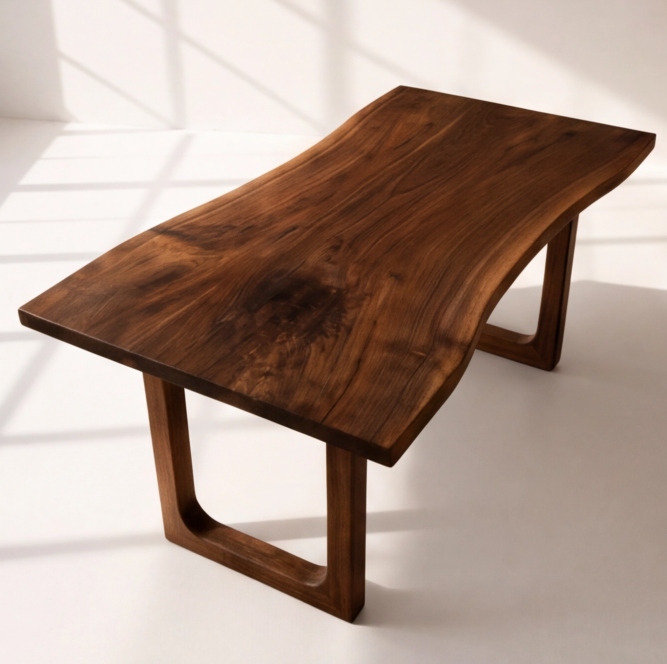 Modern Walnut Live Edge Wood Desk