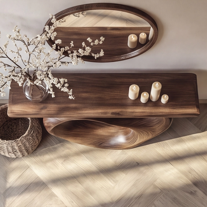 Organic Modern Solid Wood Console Table