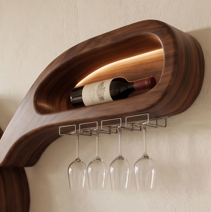 Wall Mounted Wood Wine Stemware Rack