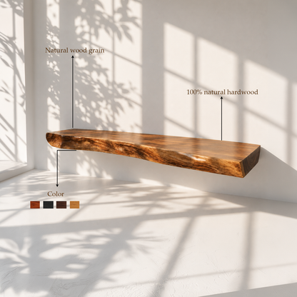 Live Edge Solid Wood Floating Bathroom Vanity
