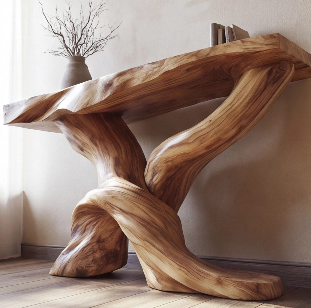 Handmade Wood Entryway Console Table