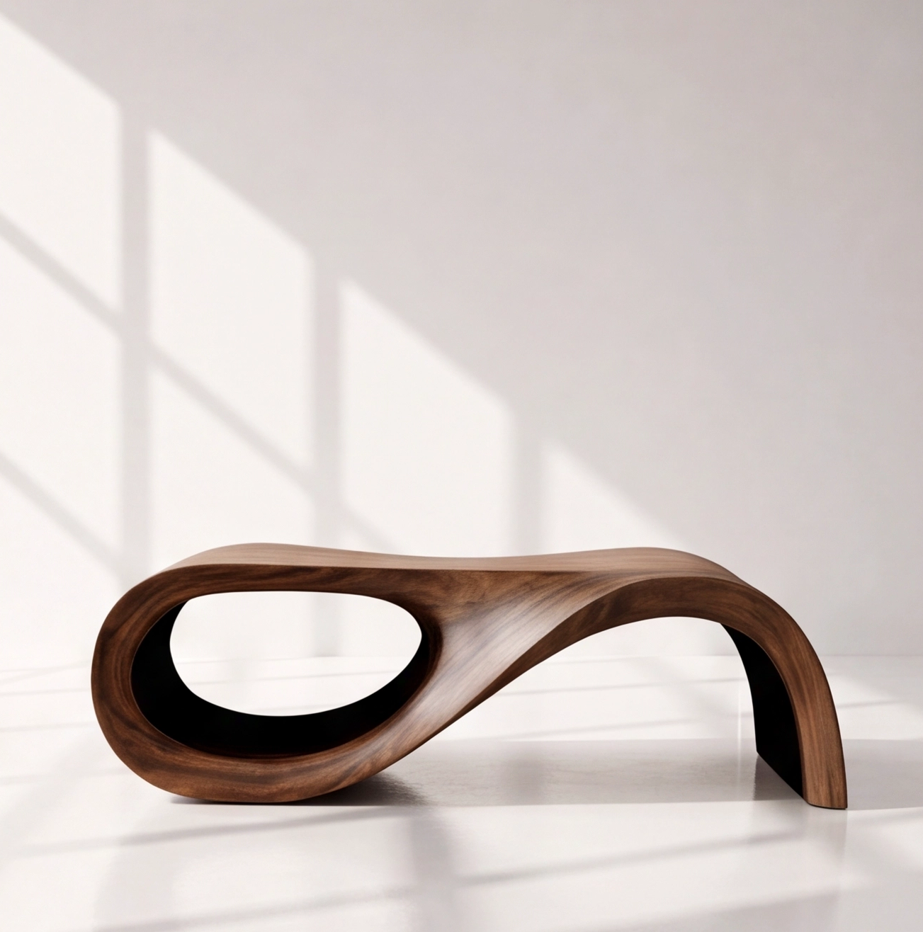 Organic Modern Curved Wood Coffee Table