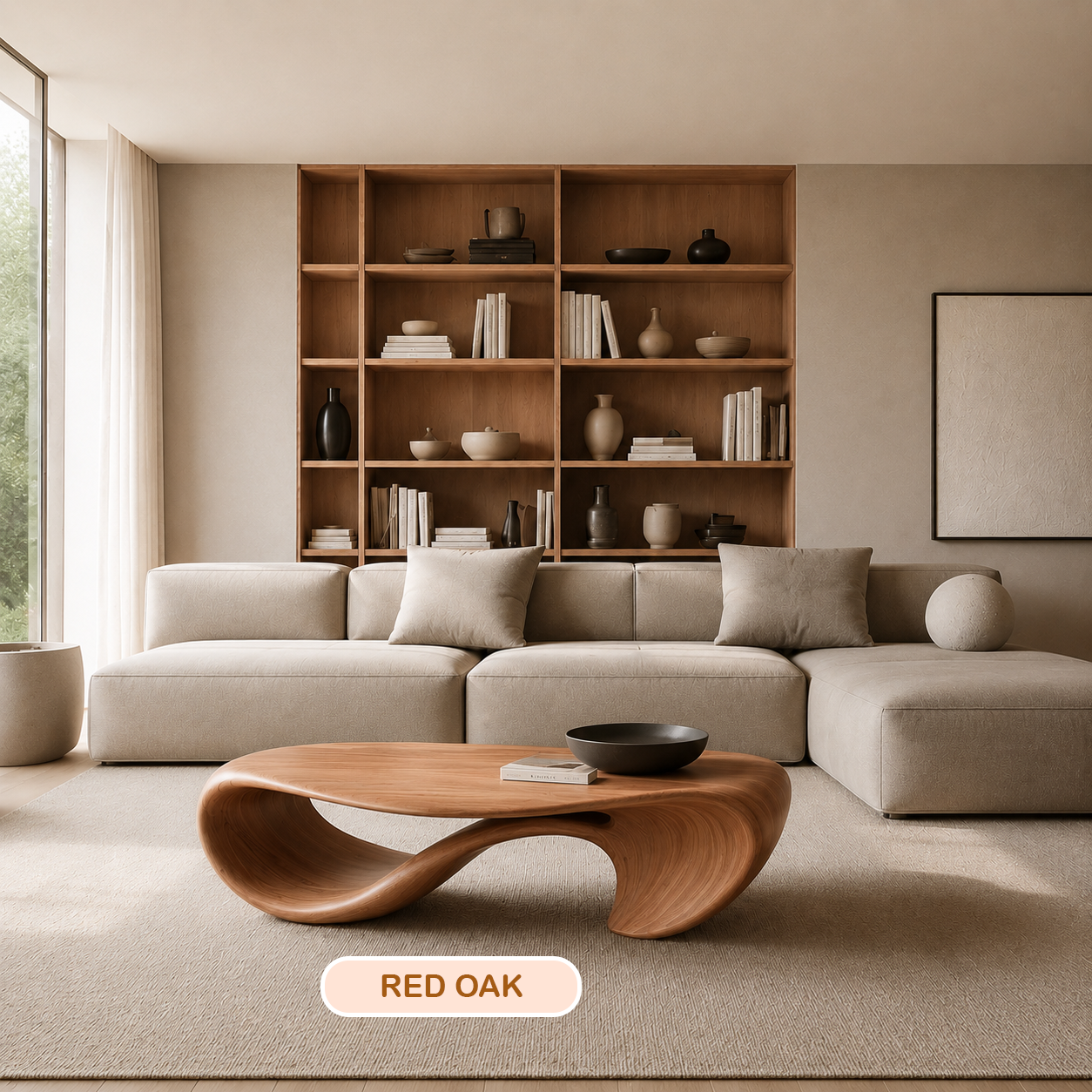 Organic Modern Sculptural Wood Coffee Table