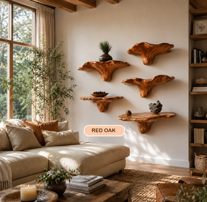 Organic Wood Mushroom Floating Shelf