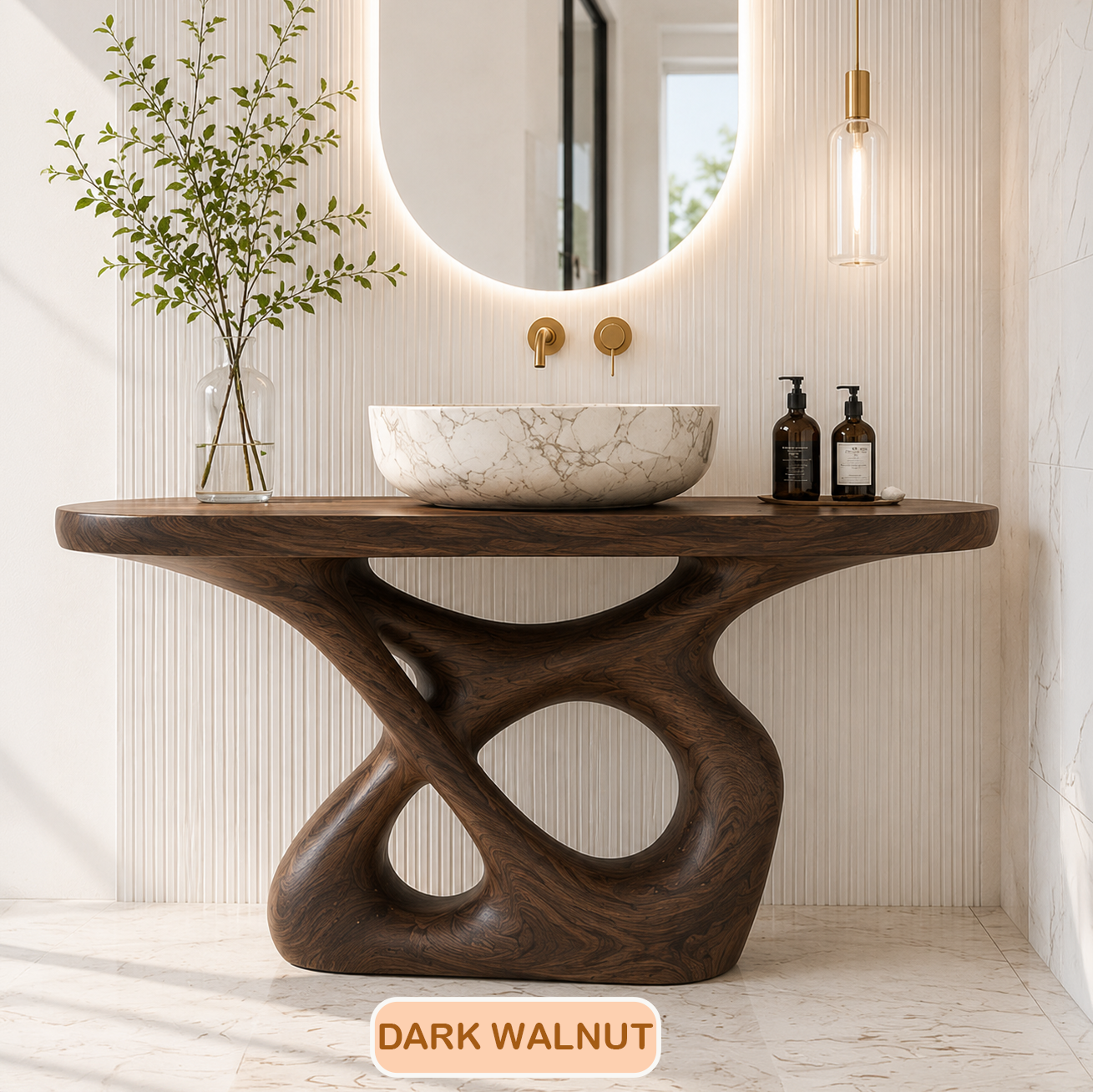 Handmade Solid Wood Bathroom Vanity Console