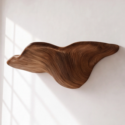 Organic Modern Wood Mushroom Floating Shelf