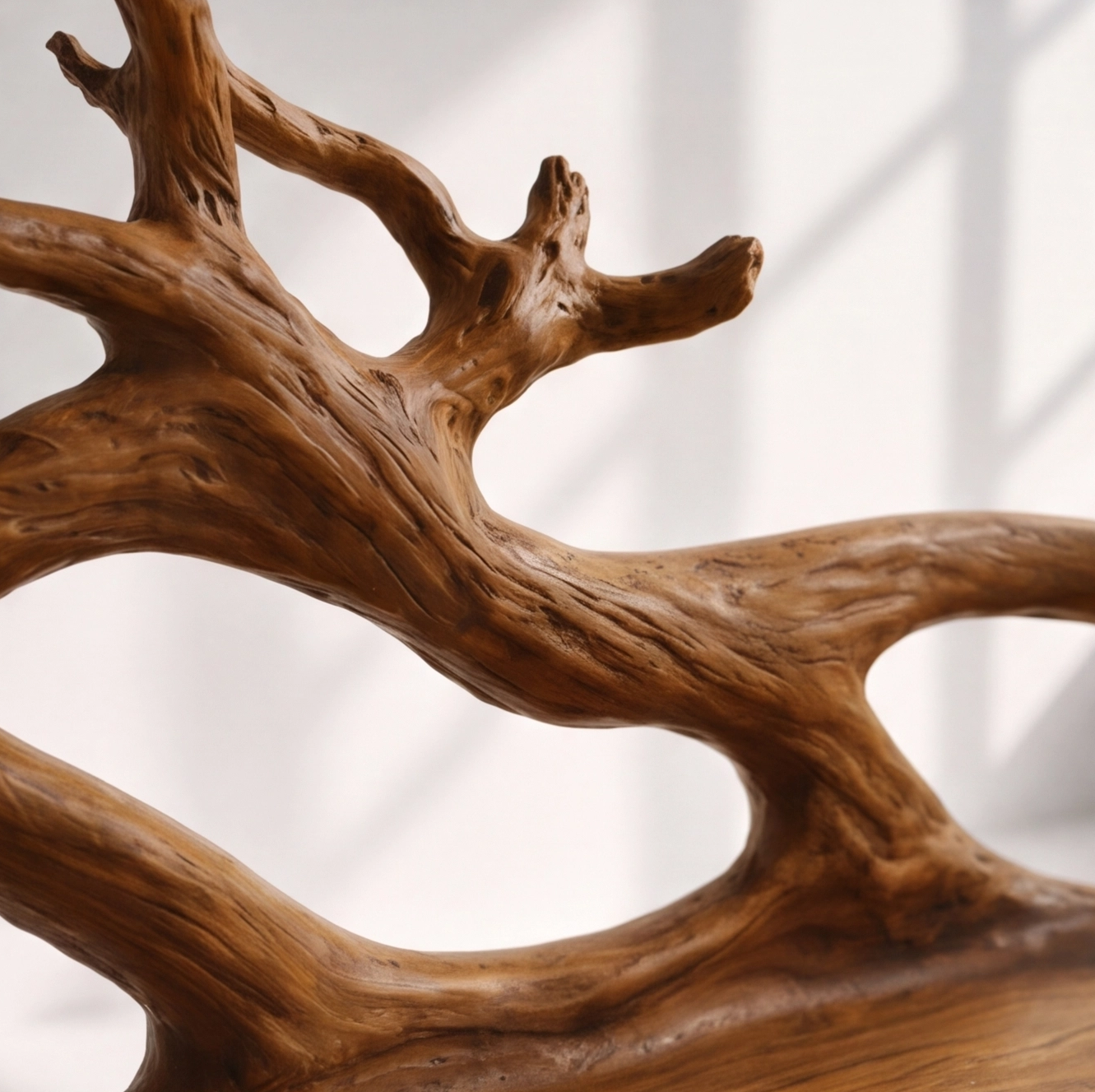 Organic Sculptural Solid Wood Bench