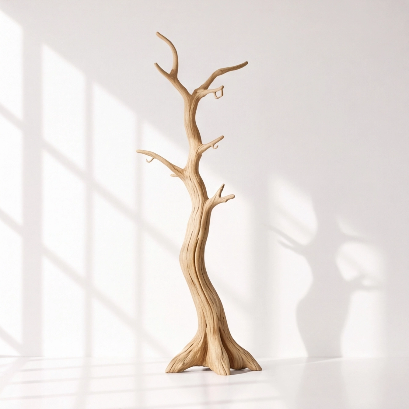 Rustic Solid Wood Tree Coat Stand