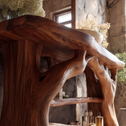Rustic Solid Wood Bathroom Vanity Console