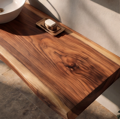 Floating Modern Rustic Wood Bathroom Vanity
