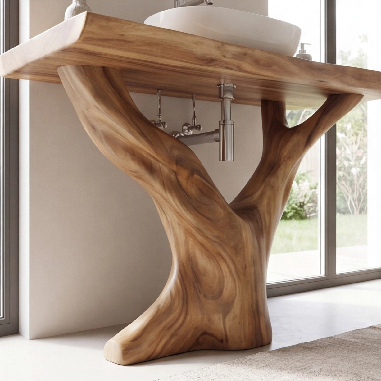 Solid Wood Bathroom Vanity Console