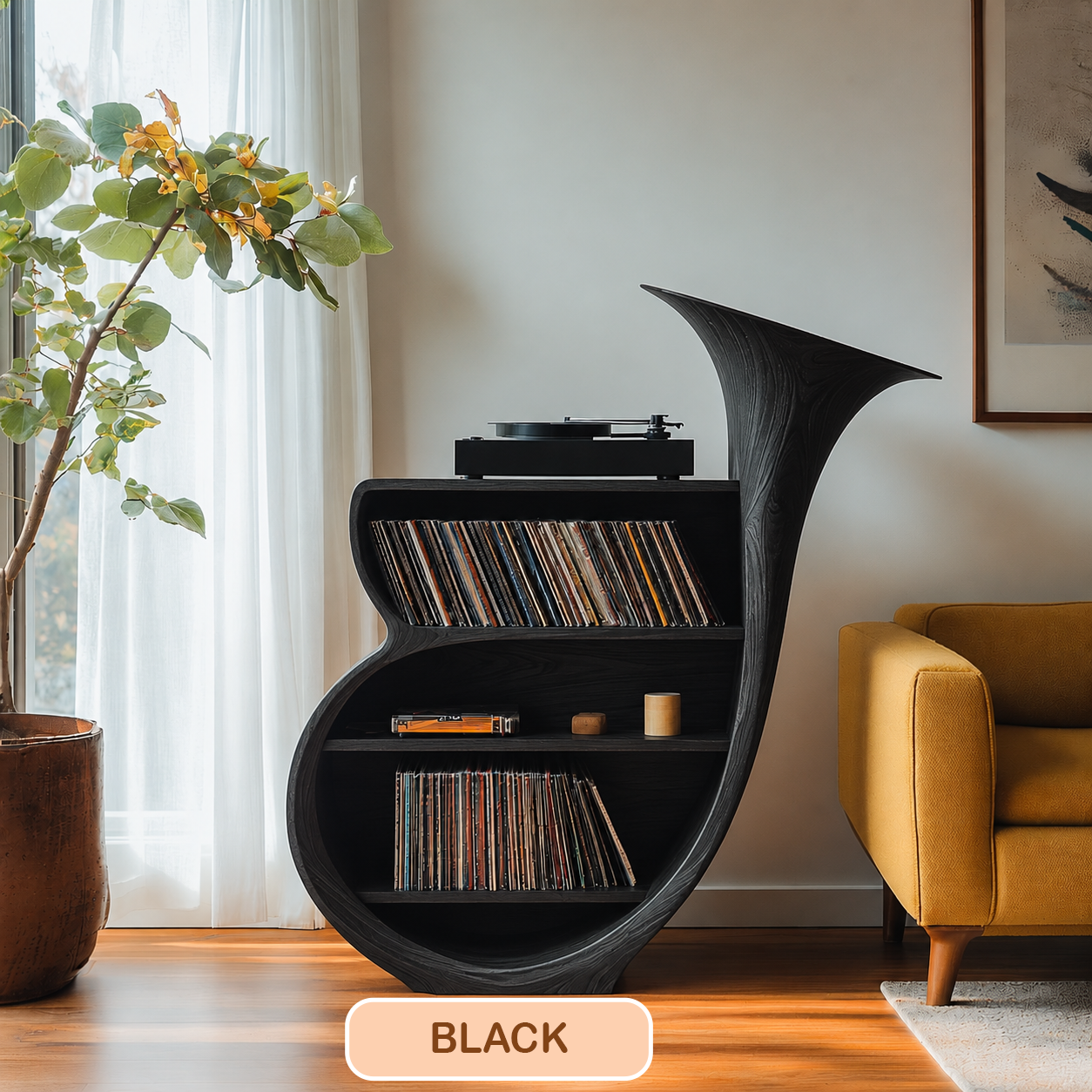 Organic Modern Record Player Stand