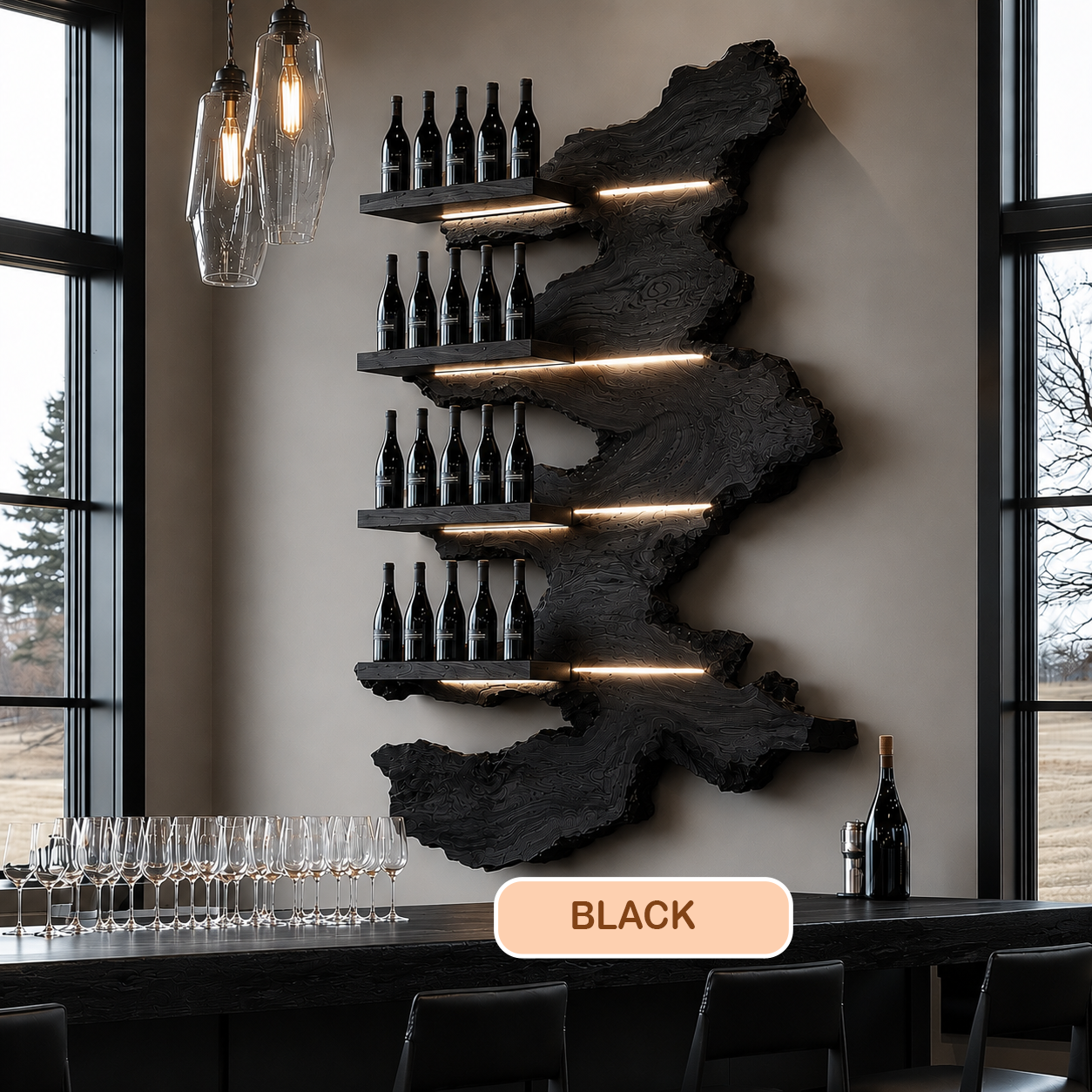Handmade Solid Wood Live Edge Wine Rack