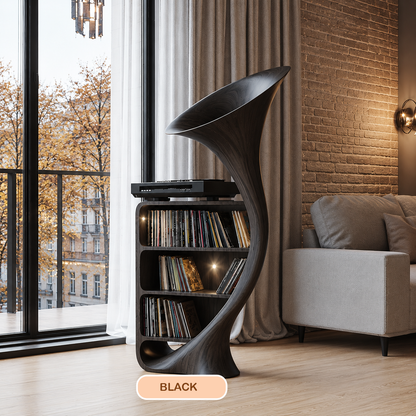 Modern Sculptural Record Player Stand