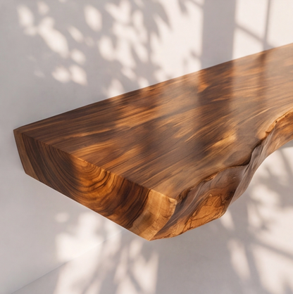 Live Edge Solid Wood Floating Bathroom Vanity