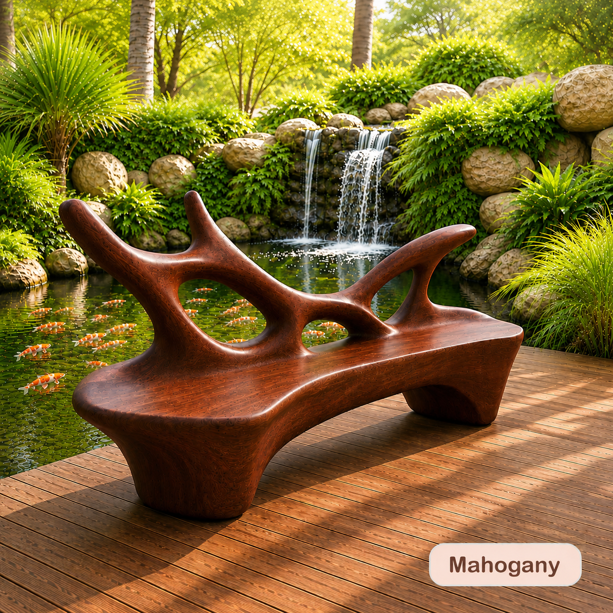 Sculptural Organic Wood Bench