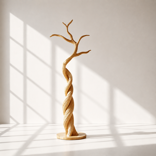 Modern Sculptural Wood Tree Coat Rack