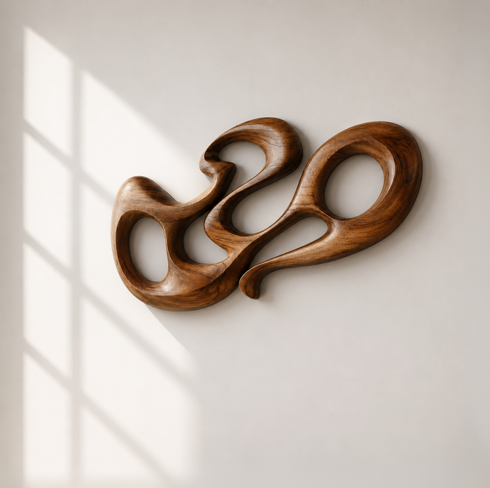Organic Modern Abstract Wood Wall Sculpture
