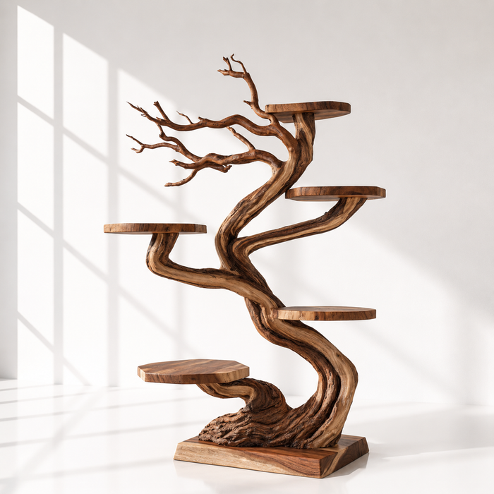 Tabletop Natural Wood Tree Branch Bird Stand