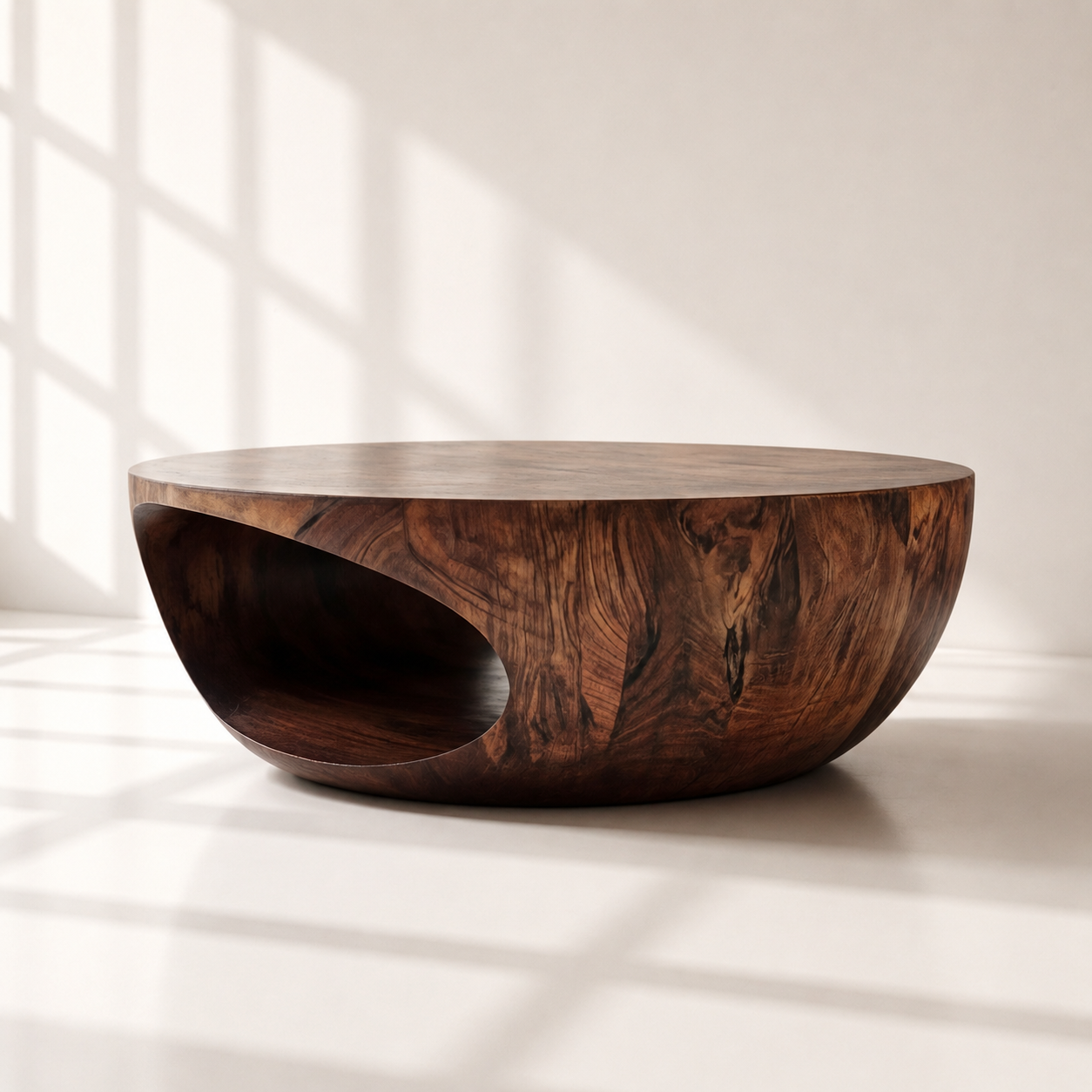 Organic Minimalist Sculptural Wood Coffee Table