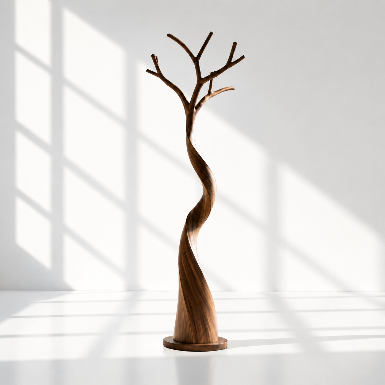 Artisanal Solid Wood Tree Coat Rack