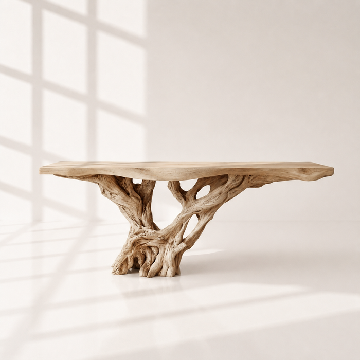 Solid Wood Tree Root Console Table