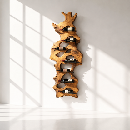 Floating Live Edge Wine Rack