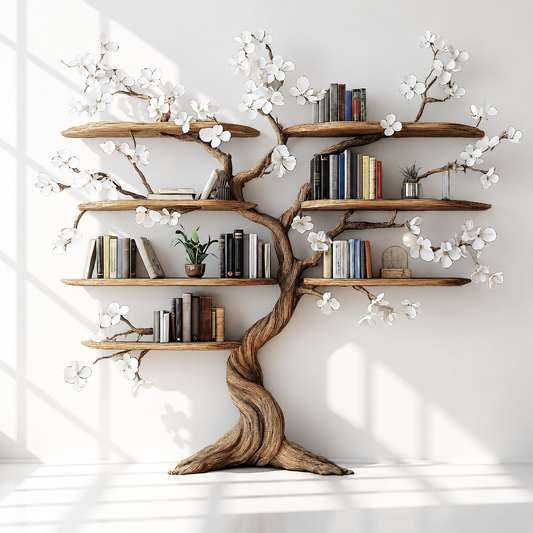 Nature Inspired Wooden Tree Shelf
