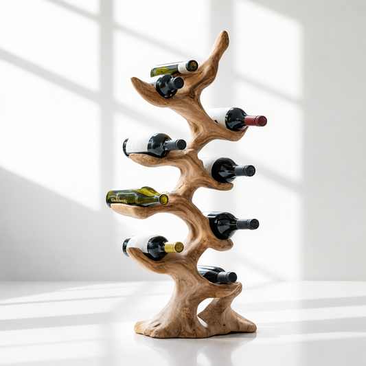 Freestanding Wooden Tree Wine Rack