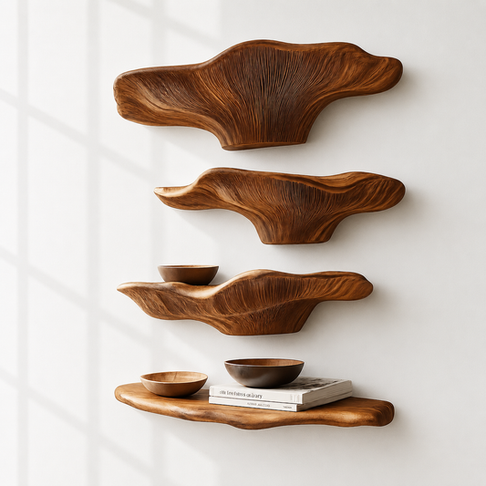 Organic Solid Wood Fungi Floating Shelves