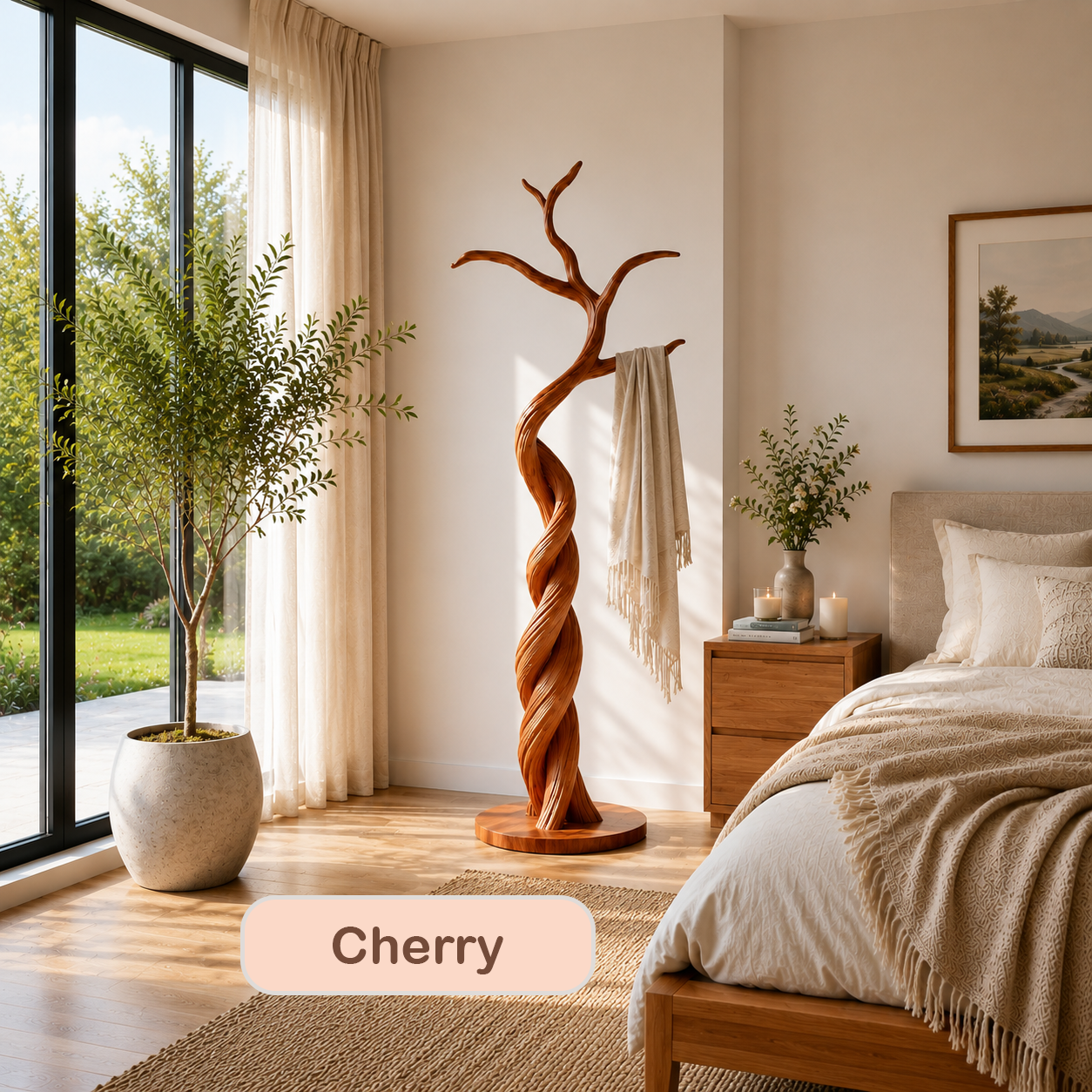 Modern Sculptural Wood Tree Coat Rack