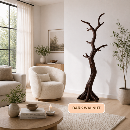 Rustic Solid Wood Tree Coat Stand